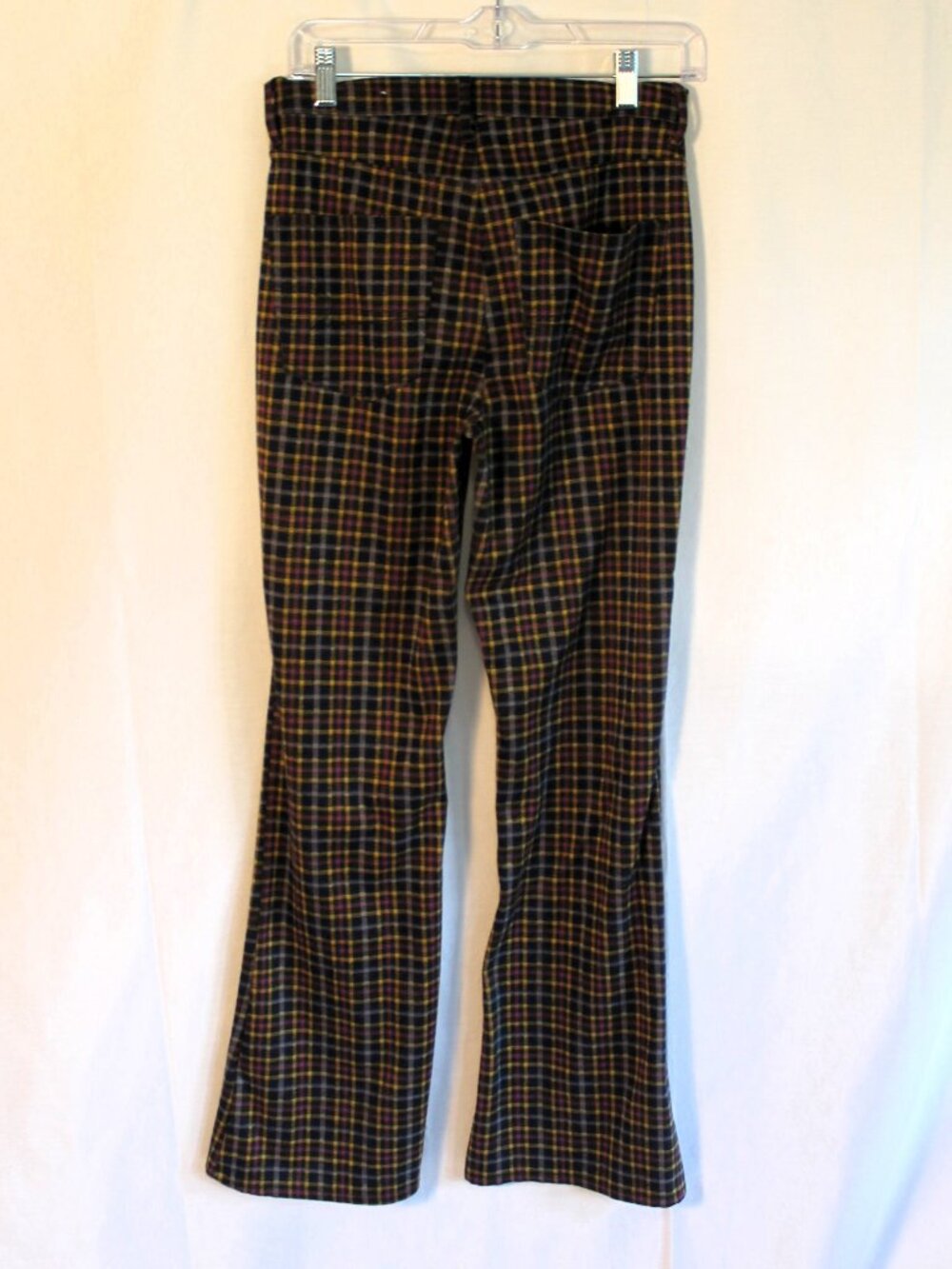 American Eagle Stretchy Knit Plaid Flare Pants 6R (Long Inseam) - Picture 2 of 9
